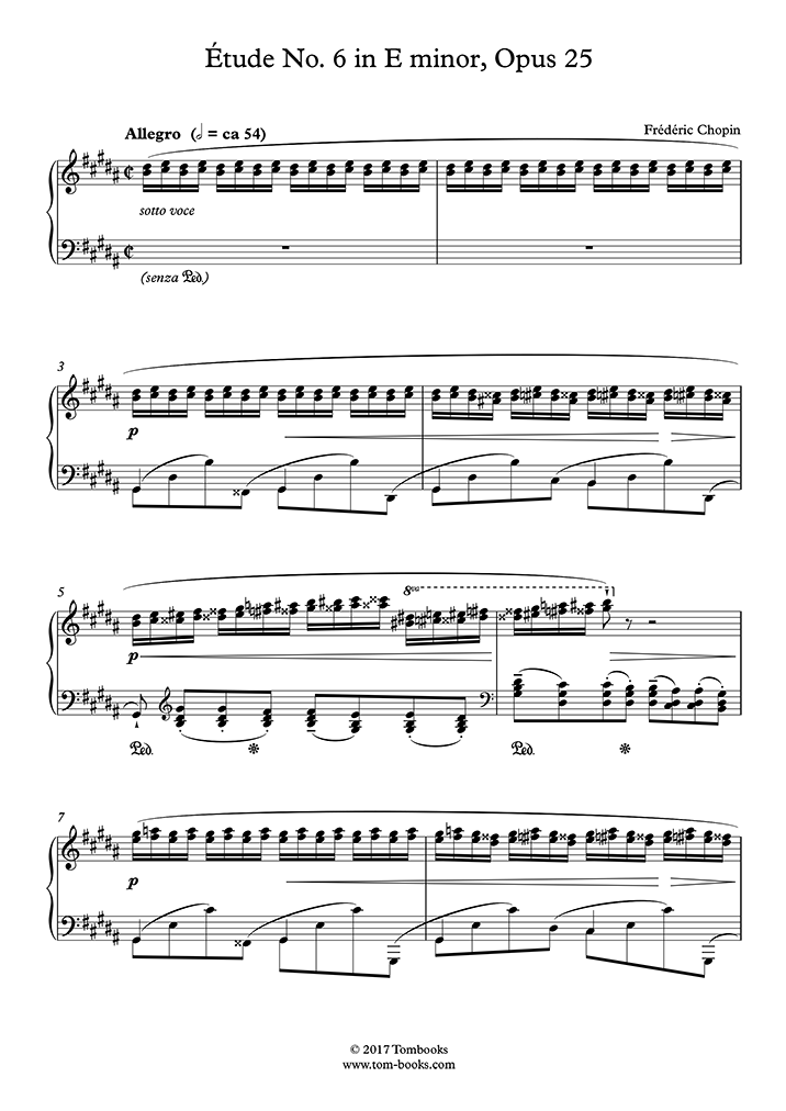 Free Sheet Music Opus 25 Chopin Fr D Ric No 9 Etude In G Flat